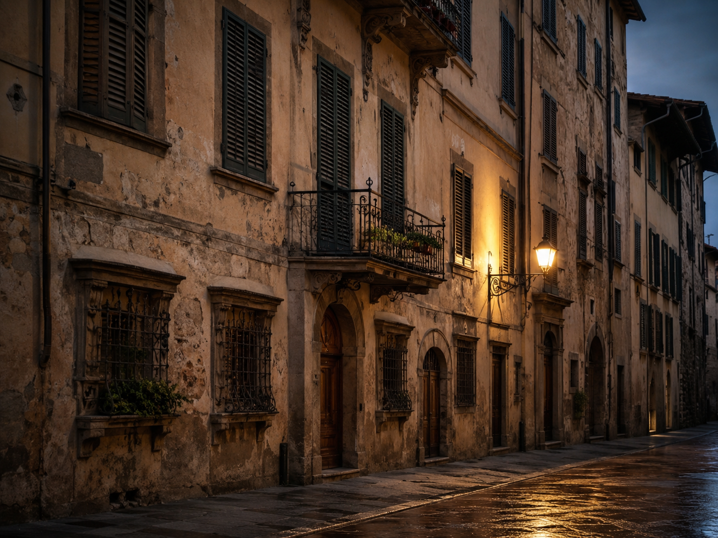 Facciata di un palazzo residenziale storico a Firenze con persiane chiuse e balconi in ferro, immobile in procedura esecutiva e pignoramento immobiliare